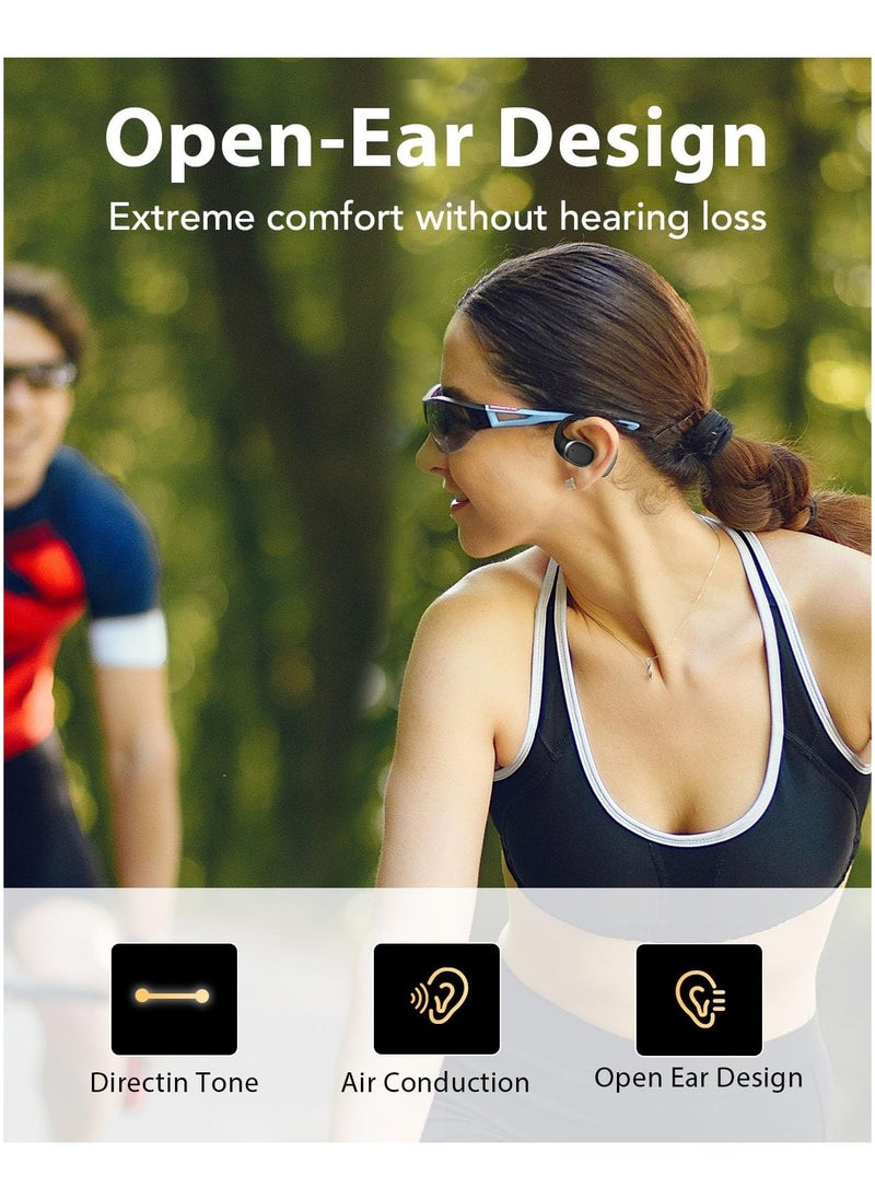 GUDOO Open Ear Headphones, Workout Earphones with Ear Hook, Air Conduction, Feather-like Wearing, Big Driver Enhanced Bass, Bluetooth 5.4, Clear Calls, for Workout Sports  - Image 2