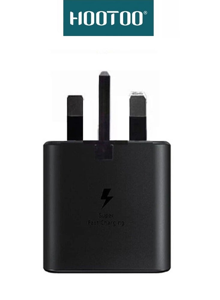 HooToo 45W PD Adapter Wall Charger With Three Ports (2*Type-C + 1*USB) supports PD Fast Charging With a Type-C to Type-C 1M Charging Cable That Supports fast Charging. In black - Image 3