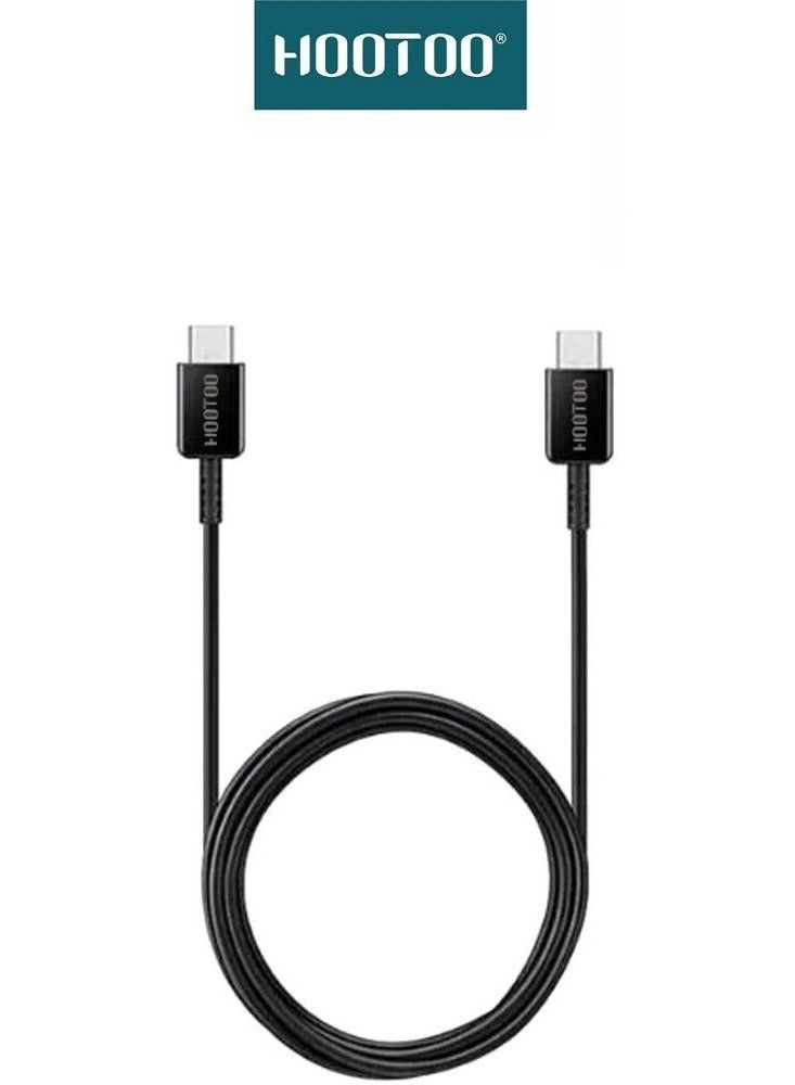 HooToo 45W PD Adapter Wall Charger With Three Ports (2*Type-C + 1*USB) supports PD Fast Charging With a Type-C to Type-C 1M Charging Cable That Supports fast Charging. In black - Image 4