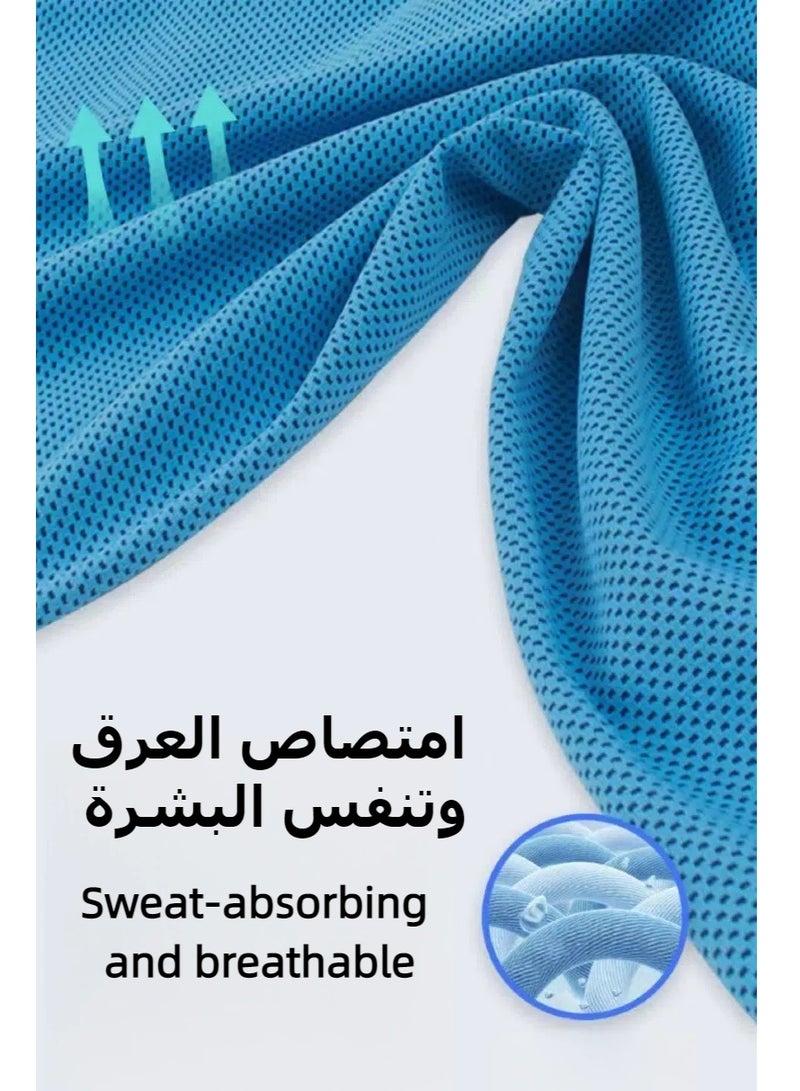 Portable Sports Towel 4 Pack - Cooling Quick Dry Microfiber, Wristband Design for Yoga Sports, Running & Gym, Multi-Use as Headband or Face Cover (25x40CM) - Image 3