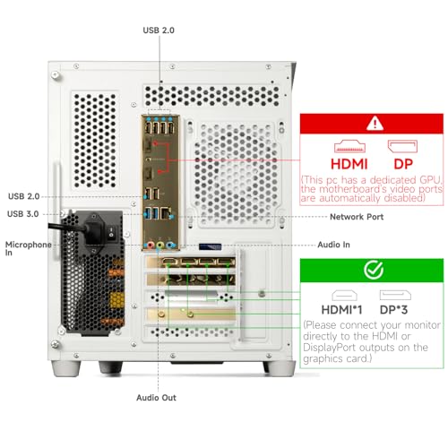 LXZ Gaming PC Core i7-14700F PC Computer, RTX 5060 8G, 16G DDR5 RAM, 1TB NVME 3.0 SSD, Prebuilt Gaming Desktop, VR Ready Tower Computer for Home and Office (White) - Image 5
