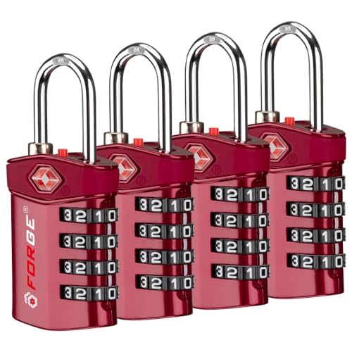 Forge Travel Lock,TSA Approved Luggage Locks for Air Travel, Gym Lockers, School Lockers, Pelican Cases, Gun Case, Easy Read Dials, Durable Alloy Body - Image 1