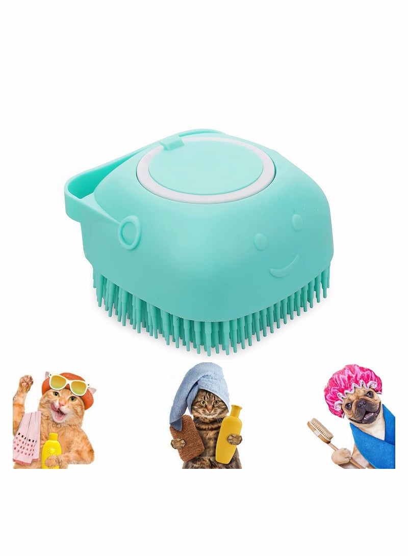 Pet Grooming Brush for Dogs and Cats, Soft Silicone Massage Brush with Shampoo Dispenser for a Relaxing Bath Experience - Image 1