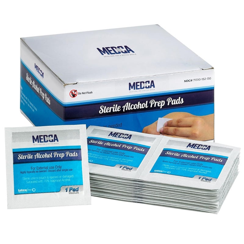 MEDca Alcohol Prep Pads Sterile Medium 2Ply Pack of 200 - Image 1