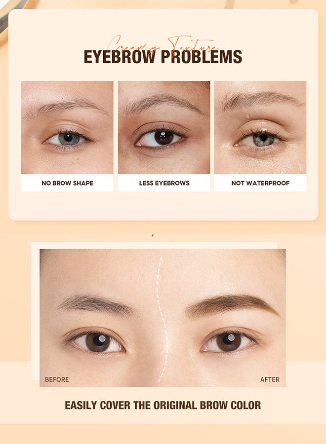 O.TWO.O Eyebrow Dye Cream Set, Natural Shaping, Long-Lasting and Non-Fading Eyebrow Cream, Long Lasting Waterproof Eyebrow Cream with Eyebrow Brush - Coffee Color - Image 3