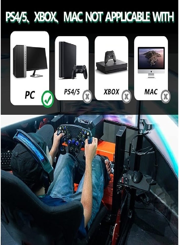Generic 64-bit 2-in-1 USB Game Handbrake for Simulation Racing Games with Sensor, Easy to Assemble and Carry (Black)  - Image 3