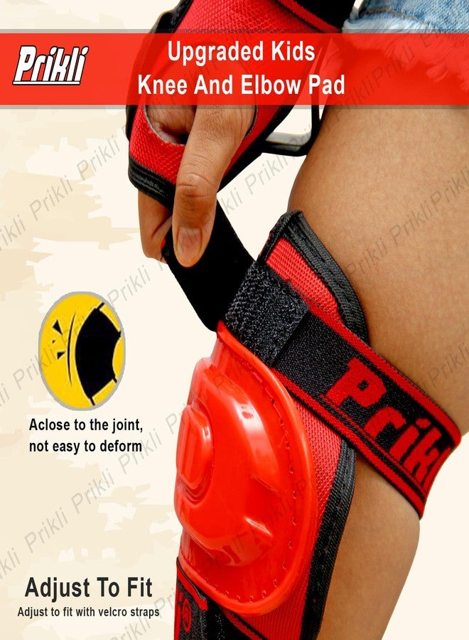 PRIKLI Skating Helmet Set Medium Durable Comfortable Fit Ideal for Kids Adults Skating Cycling Safety (Red) - Image 3