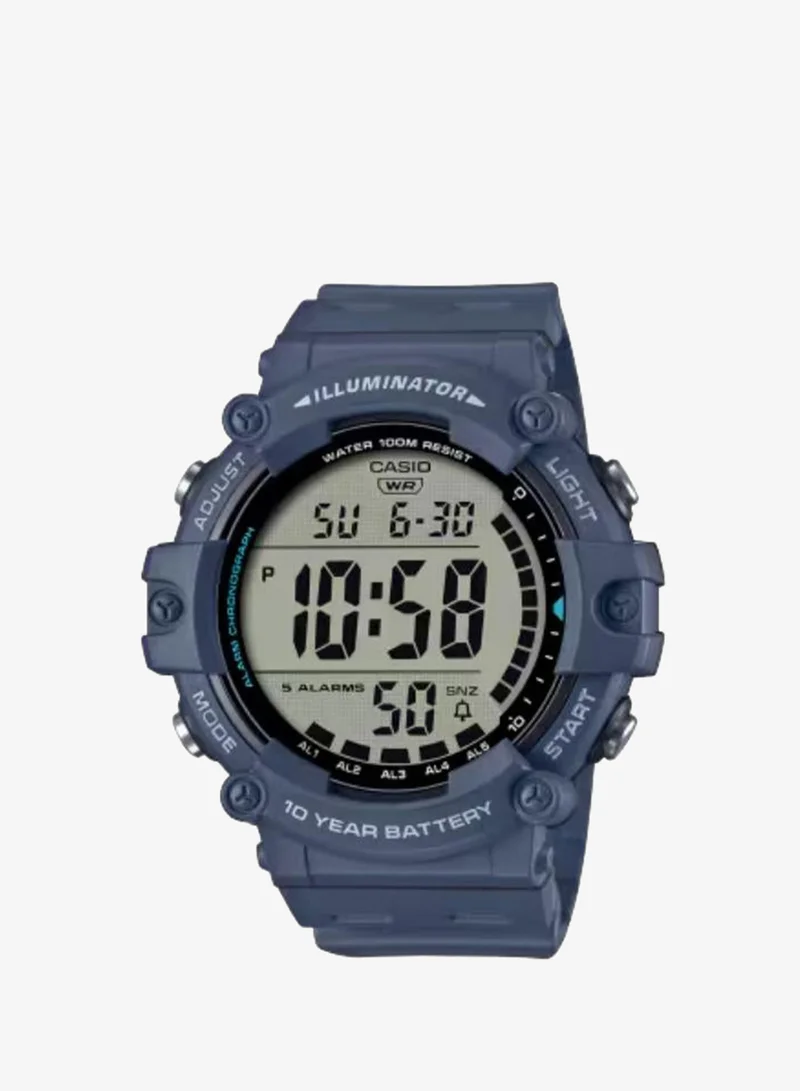 Casio Men's Digital Display Watch With Blue Resin Strap - AE-1500WH-2AVDF