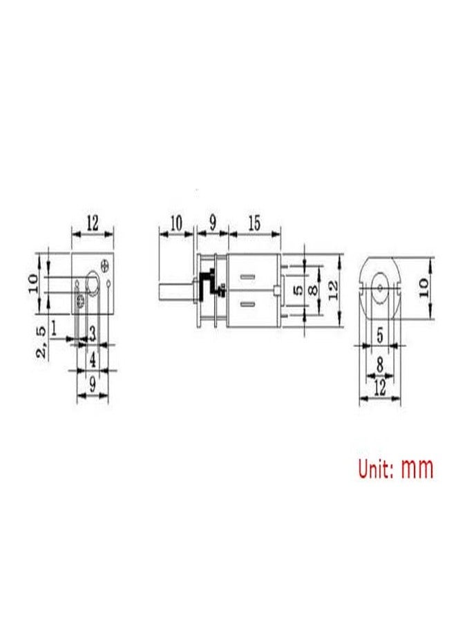 CHANCS محرك CHANCS N20 صغير يعمل بالتيار المستمر، 12 فولت، 20 دورة في الدقيقة، مزود بعلبة تروس معدنية، مناسب للأجهزة الإلكترونية - Image 5