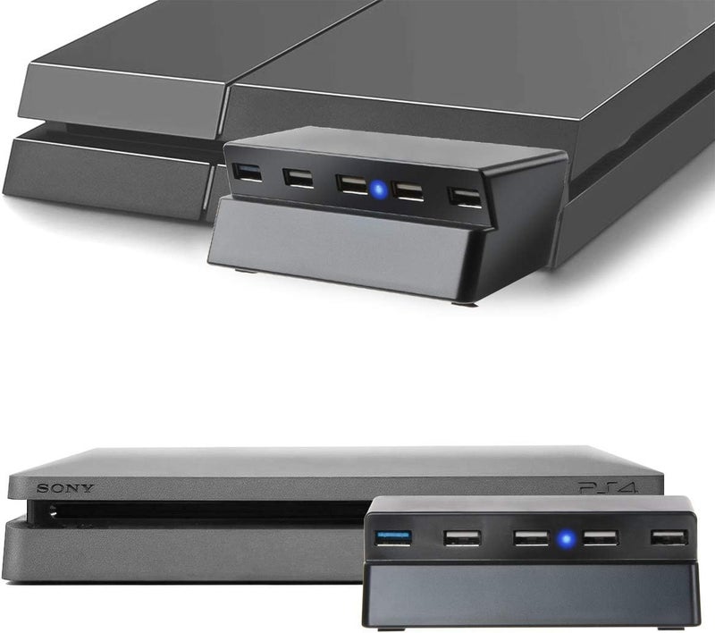 في اس اي اي ار 5 منفذ USB HUB لجهاز PS4 Slim فقط، USB 3.0/2.0 شاحن عالي السرعة ومقسم تحكم وموسع لجهاز PS4 Slim - Image 3