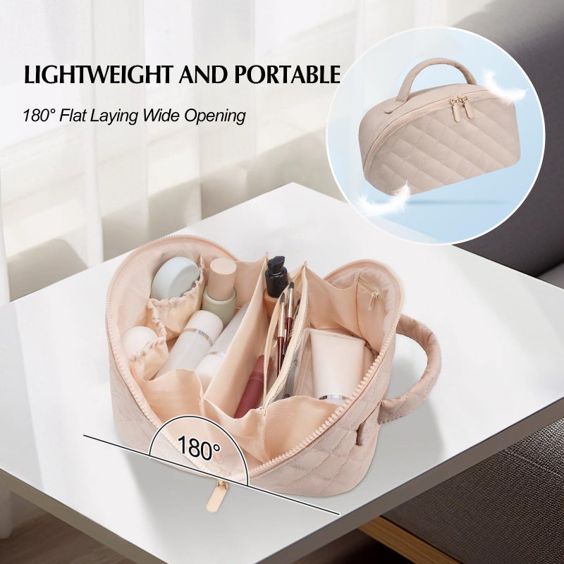 honitty Makeup Bag, Quilted Makeup Bag, Puffy Travel Make up Bags, Cosmetic Organizer Bag, Waterproof Toiletry Bag for Women - Image 5