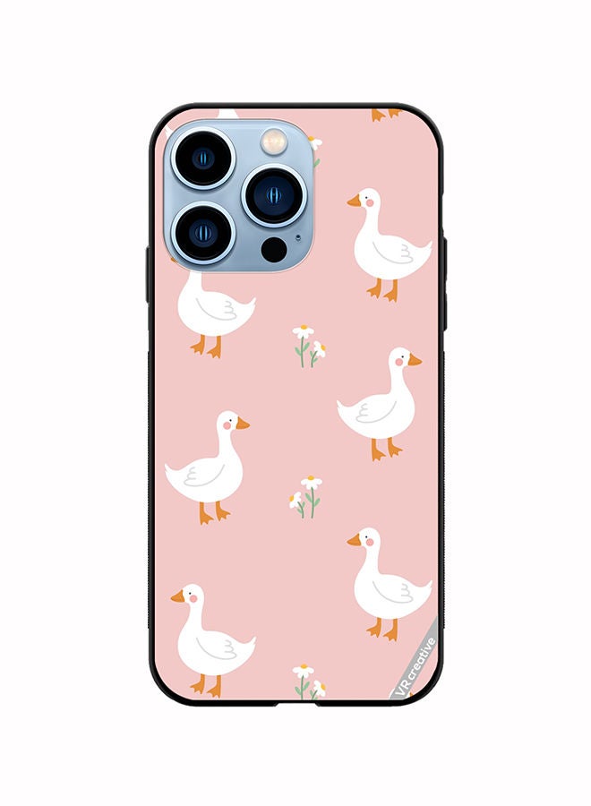 VR CREATIVE Protective Case Cover For Apple iPhone 13 Pro Cute White Swan Goose Design Multicolour - Image 1