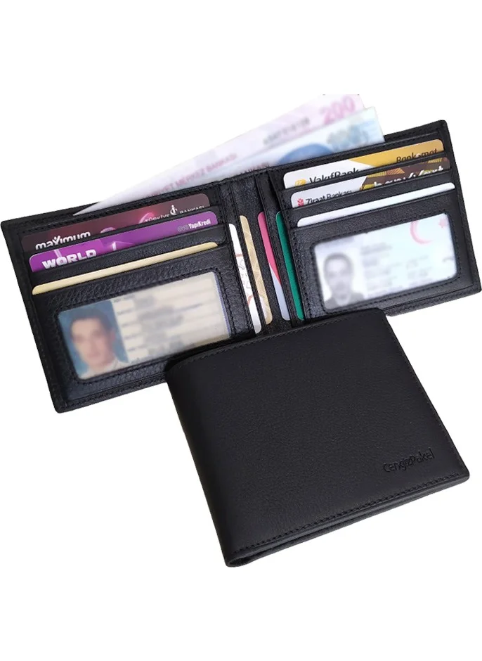 Cengiz Pakel Leather Men's Wallet Black 500S