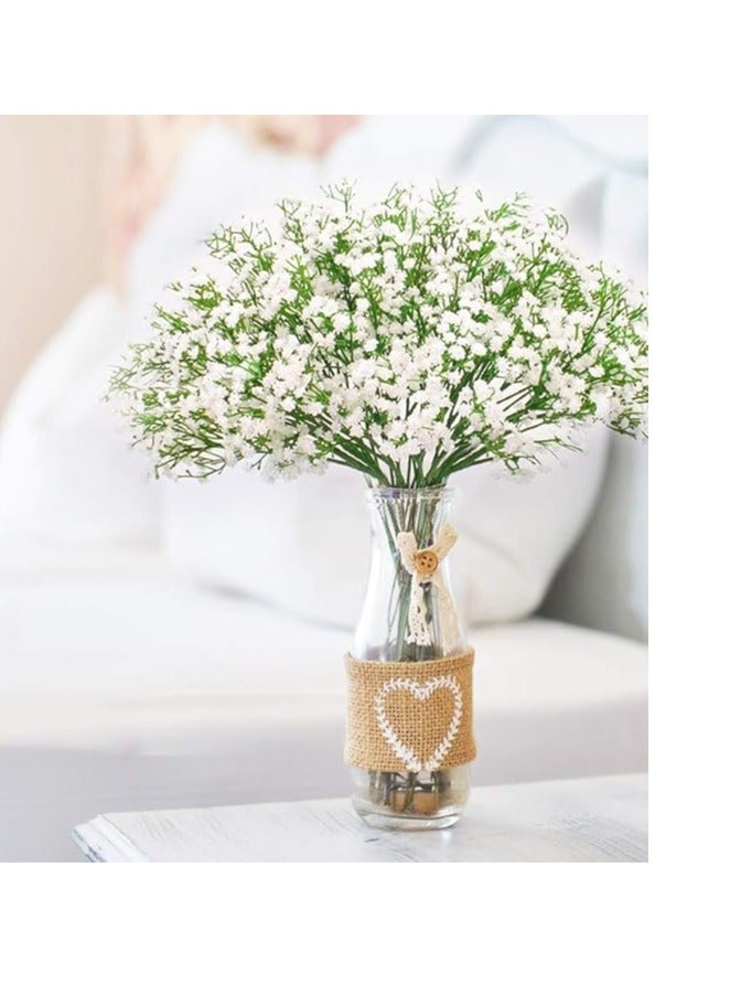 Artificial Fall Bouquet Artificial Flowers For Decoration, Real Touch Silk Flower For Wedding Birthday Party Home Garden (White)