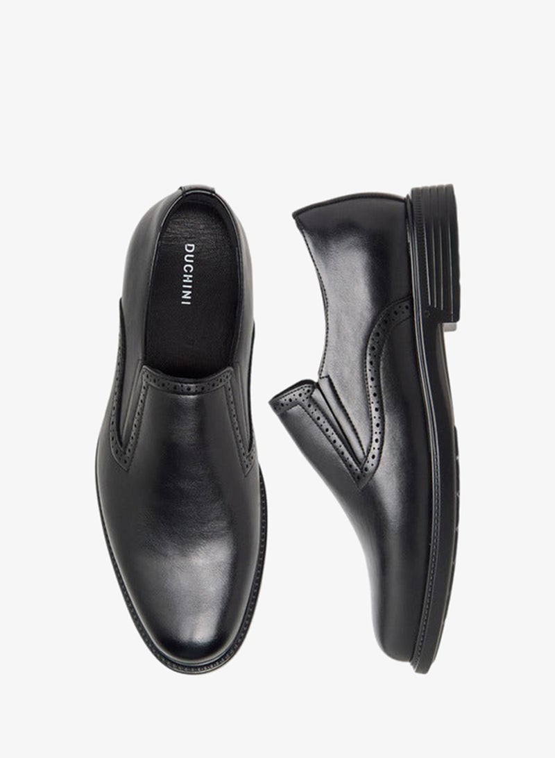 DUCHINI Men's Textured Slip-On Loafers - Image 3