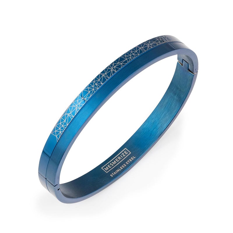 Mesmerize Stainless Steel Sirius Openable Oval Designer Kada Bracelets | Bracelet for Men and Boys |Designs| Waterproof, Anti-tarnish, Rust-free, Skin friendly | 8 mm Bracelets for Men | 6-Month Warranty - Image 1