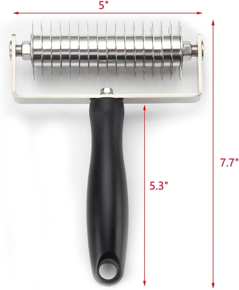VINMEN AMPSEVEN Pastry Lattice Roller Cutter  Professional Stainless Steel Dough Lattice for Pie Pizza Bread beef wellington Pastry Crust Roller Cutter - Image 2