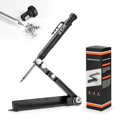 VCAN ACTIVE Multi-function Scribing Tool- Aluminum Alloy Scribe Tool with Deep Hole Pencil, Construction Pencil, DIY Woodworking Scribe Gauge Scriber Line Maker Measuring Tool,Christmas Gifts For Men - Image 1