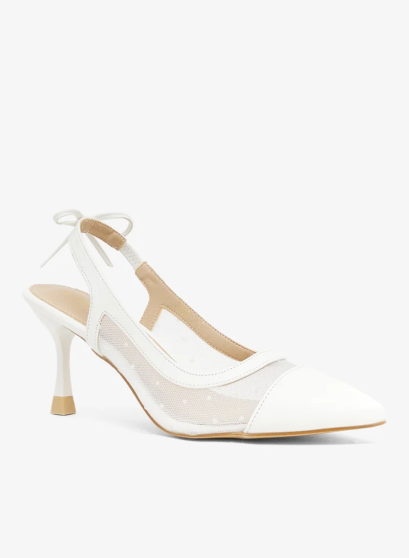 ELLA Polka Dot Bow Strap Pointed Pump