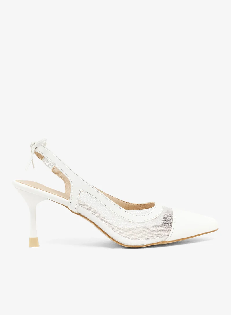ELLA Polka Dot Bow Strap Pointed Pump