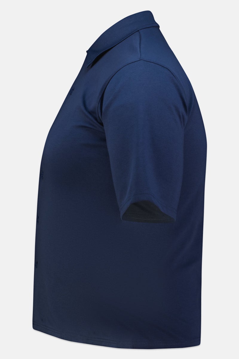 Aeropostale قميص رجالي عادي قصير الأكمام بلون سادة، أزرق داكن - Image 3