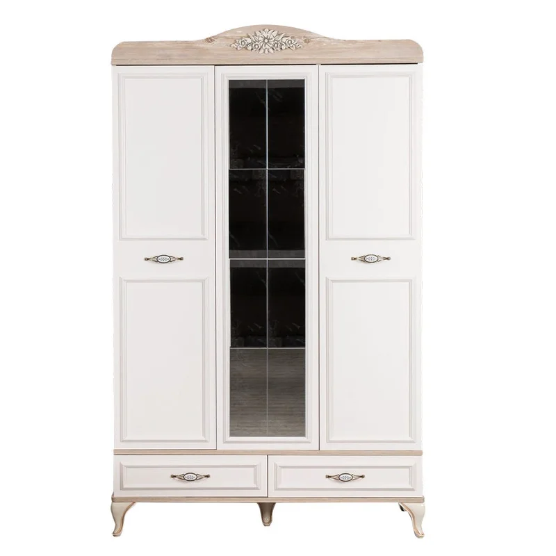 DANUBE HOME 3-Door Wardrobe With 2 Drawer And Mirror