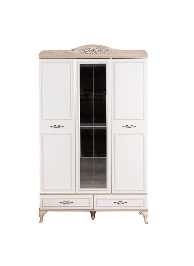 DANUBE HOME - 3-Door Wardrobe With 2 Drawer And Mirror - Image 1
