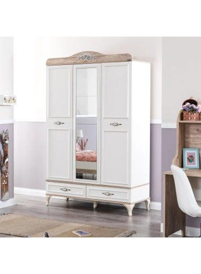 DANUBE HOME 3-Door Wardrobe With 2 Drawer And Mirror