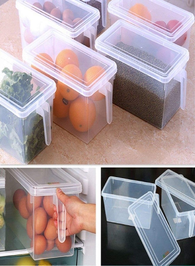 NILHARI Fridge Storage Boxes Food Grade Containers Plastic Storage Box with Lid and Handle Food Storage Organizer Boxes for Vegetable 5L Air Tight Pack of 2 Transparent - Image 5