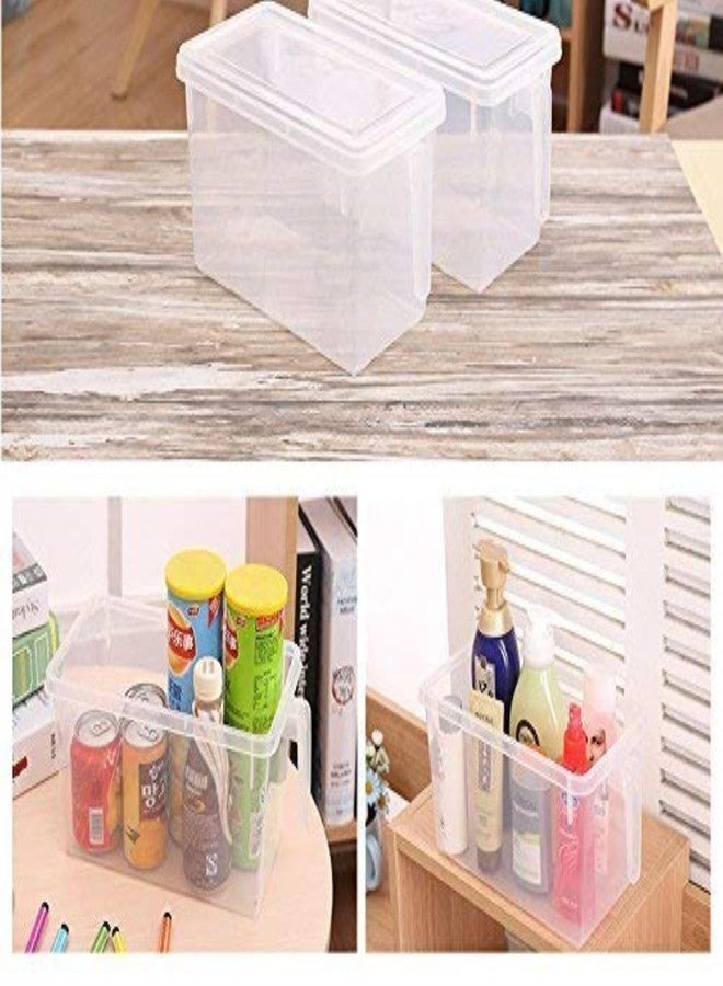 NILHARI Fridge Storage Boxes Food Grade Containers Plastic Storage Box with Lid and Handle Food Storage Organizer Boxes for Vegetable 5L Air Tight Pack of 2 Transparent - Image 4