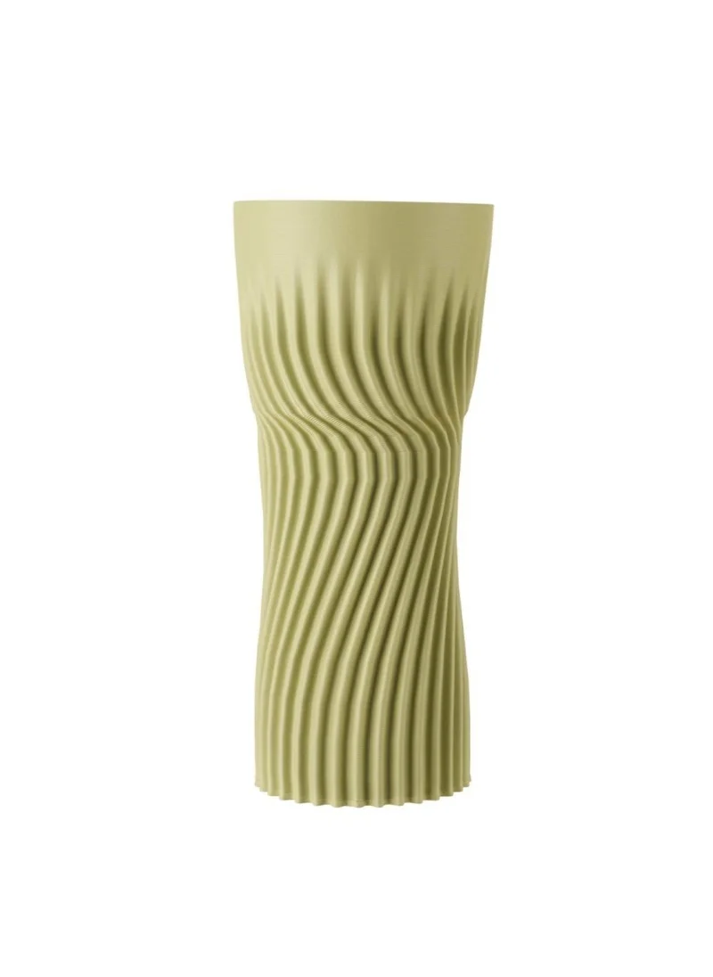 DANUBE HOME Zenith 3D Printed Ceramic Vase Green 16 x 16 x 38 Cm