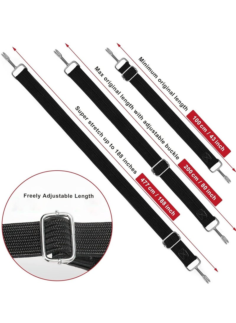 Oasisgalore - Black Adjustable Bungee Cords with Hooks Set for Moving Heavy Duty Cargo (4 Pack) - Image 1