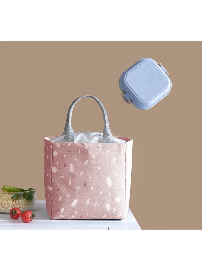 5L Oxford Cloth Insulated Lunch Drawstring Opening Tote Bag, Reusable Waterproof Aluminum Foil Lining BPA Free Leakproof Meal Sack, Large Capacity Food Storage Bag (Pink) - Image 5