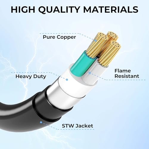 CircleCord Dryer Adapter 4 Prong to 3 Prong, 4P Newer to 3P Older House, Convert Cord NEMA 10-30P Plug to 14-30R Receptacle, 10 AWG STW 1.5FT With Safety Ground Wire, ETL Listed - Image 4