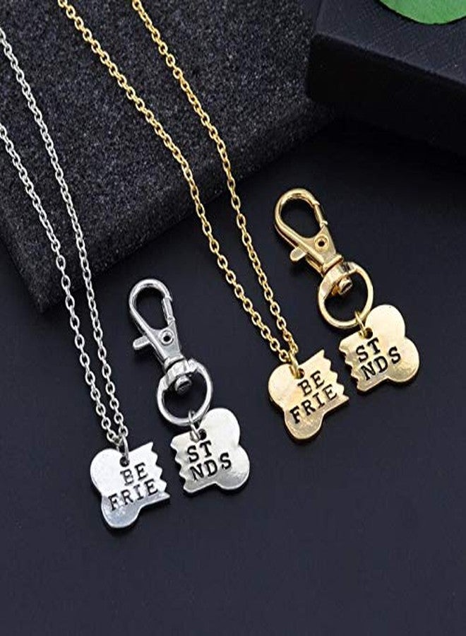 Guqqeuc 2pcs BFF Friendship Gifts: Gold Matching Pendant Necklace & Dog Bone Keychain for Dog Owner, Christmas & Birthday Gifts - Image 4