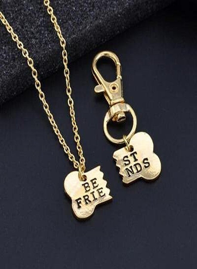 Guqqeuc 2pcs BFF Friendship Gifts: Gold Matching Pendant Necklace & Dog Bone Keychain for Dog Owner, Christmas & Birthday Gifts - Image 3