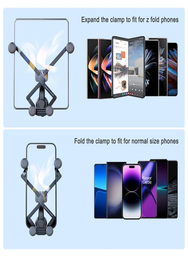 xuenair Z Fold 7 6 5 4 3 2 Car Mount Accessories, [2 Forms & Thick Case Friendly] Gravity Cell Phone Holder Mount for Samasung Galaxy Fold 7 6 5 4 3 2 Google Pixel 9 Pro Fold S25 Ultra iPhone 17 16 15 - Image 2