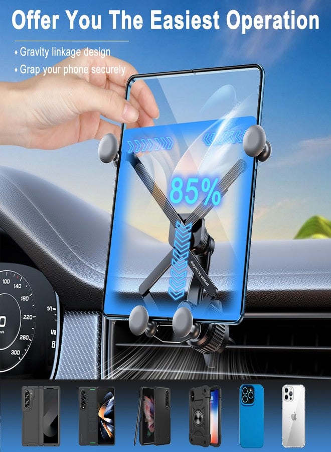 xuenair Z Fold 7 6 5 4 3 2 Car Mount Accessories, [2 Forms & Thick Case Friendly] Gravity Cell Phone Holder Mount for Samasung Galaxy Fold 7 6 5 4 3 2 Google Pixel 9 Pro Fold S25 Ultra iPhone 17 16 15 - Image 5
