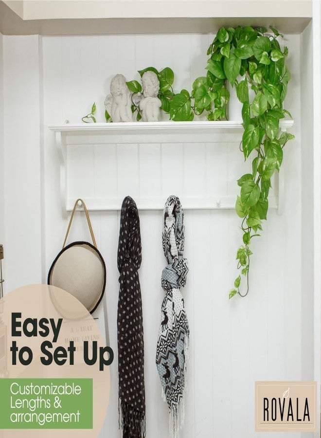 MY ROVALA Silk Plants for Home Decor Indoor in Pot Realistic Artificial Plants Fake Hanging Plants Faux Plants Indoor Fake Potted Plants Fake Plants for Shelves Bathroom Plants, Fake Pothos (Light Green) - Image 4