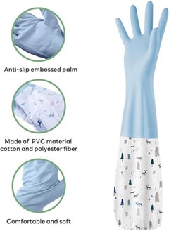 Mmmon 2 Pairs Long Arm Gloves,Cleaning Rubber Gloves for Housekeeping,Dishwashing Gloves, Reusable Rubber Gloves,BathroomCleaning Supplies Multicolor(L)  - Image 4