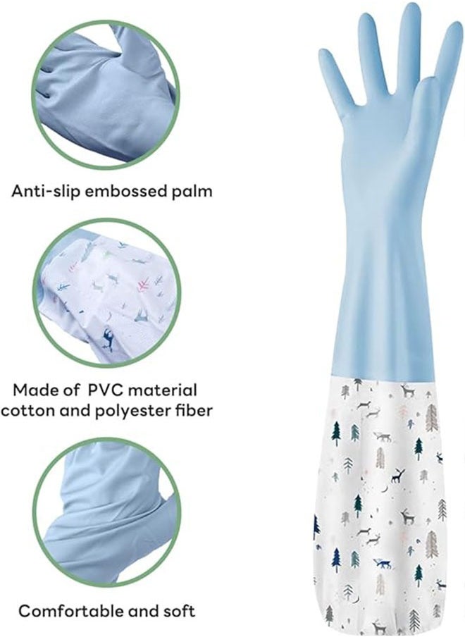Mmmon 2 Pairs Long Arm Gloves,Cleaning Rubber Gloves for Housekeeping,Dishwashing Gloves, Reusable Rubber Gloves,BathroomCleaning Supplies Multicolor(L)  - Image 4