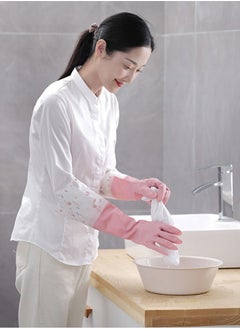 Mmmon 2 Pairs Long Arm Gloves,Cleaning Rubber Gloves for Housekeeping,Dishwashing Gloves, Reusable Rubber Gloves,BathroomCleaning Supplies Multicolor(L)  - Image 5