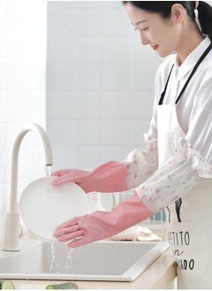 Mmmon 2 Pairs Long Arm Gloves,Cleaning Rubber Gloves for Housekeeping,Dishwashing Gloves, Reusable Rubber Gloves,BathroomCleaning Supplies Multicolor(L)  - Image 2