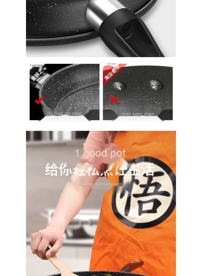 NeeMee Non-stick stone frying pan, home-use flat-bottom pan, compatible with all stoves, pancake pan, potsticker pan, flat pan - Image 3