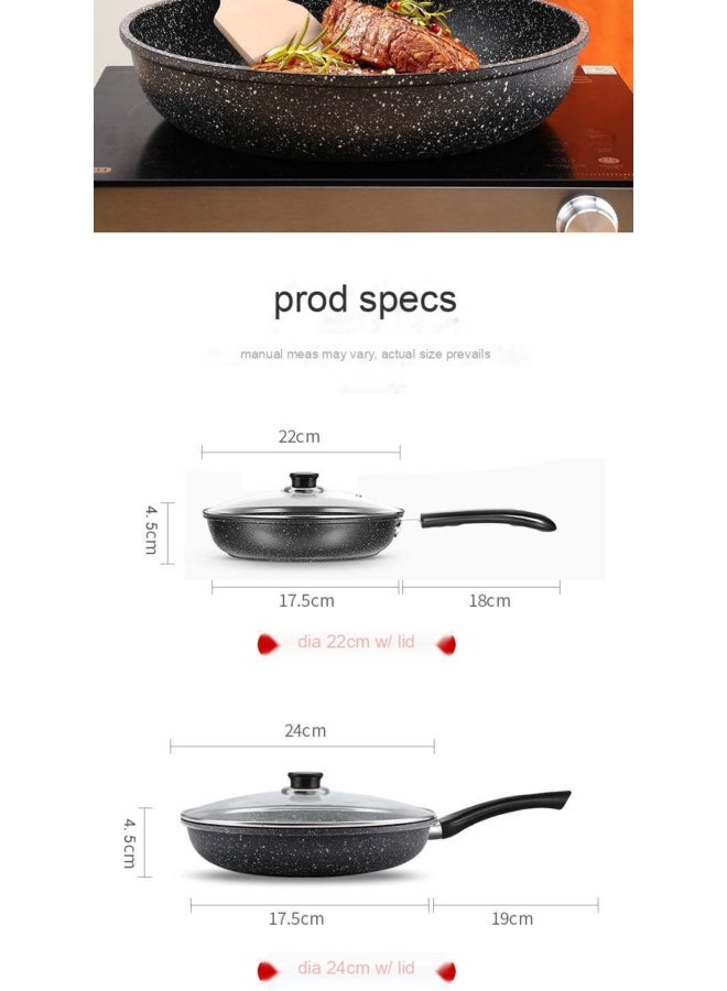 NeeMee Non-stick stone frying pan, home-use flat-bottom pan, compatible with all stoves, pancake pan, potsticker pan, flat pan - Image 5