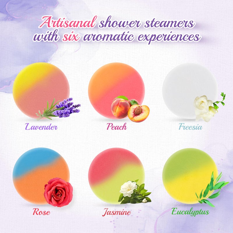 HiHas 12pcs Aromatherapy Shower Steamers - Relaxation Birthday Christmas Set for Women and Men, Shower Bombs Tablets for Stress Relief and Self Care, Luxury Home Spa - Image 2
