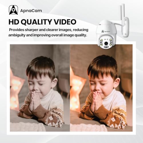 ApnaCam 3MP Wi-fi Full Color Outdoor Smart Security Camera | 360˚ with Pan & Tilt | Two Way Talk | Human Detection | Night Vision | Supports SD Card (Up to 128 GB) - Image 4