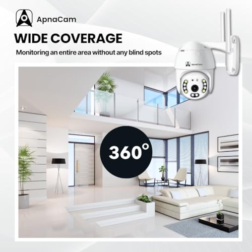 ApnaCam 3MP Wi-fi Full Color Outdoor Smart Security Camera | 360˚ with Pan & Tilt | Two Way Talk | Human Detection | Night Vision | Supports SD Card (Up to 128 GB) - Image 3