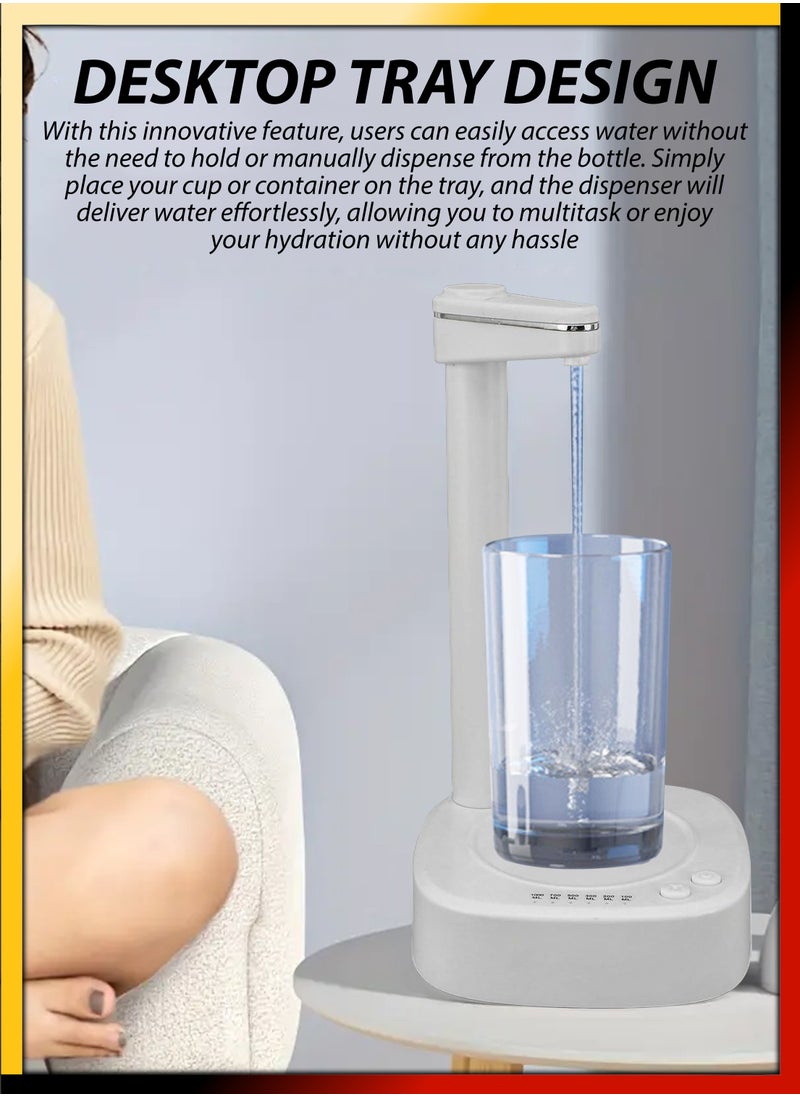 DBLEW Electric Desktop Water Bottle Dispenser Pump One Button Operation Universal 1800mAh USB Rechargeable Portable Bedside Automatic Tabletop Hydration Machine Hydration for Home Kitchen Office Camping  - Image 3