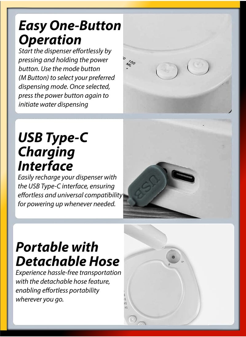 DBLEW Electric Desktop Water Bottle Dispenser Pump One Button Operation Universal 1800mAh USB Rechargeable Portable Bedside Automatic Tabletop Hydration Machine Hydration for Home Kitchen Office Camping  - Image 2